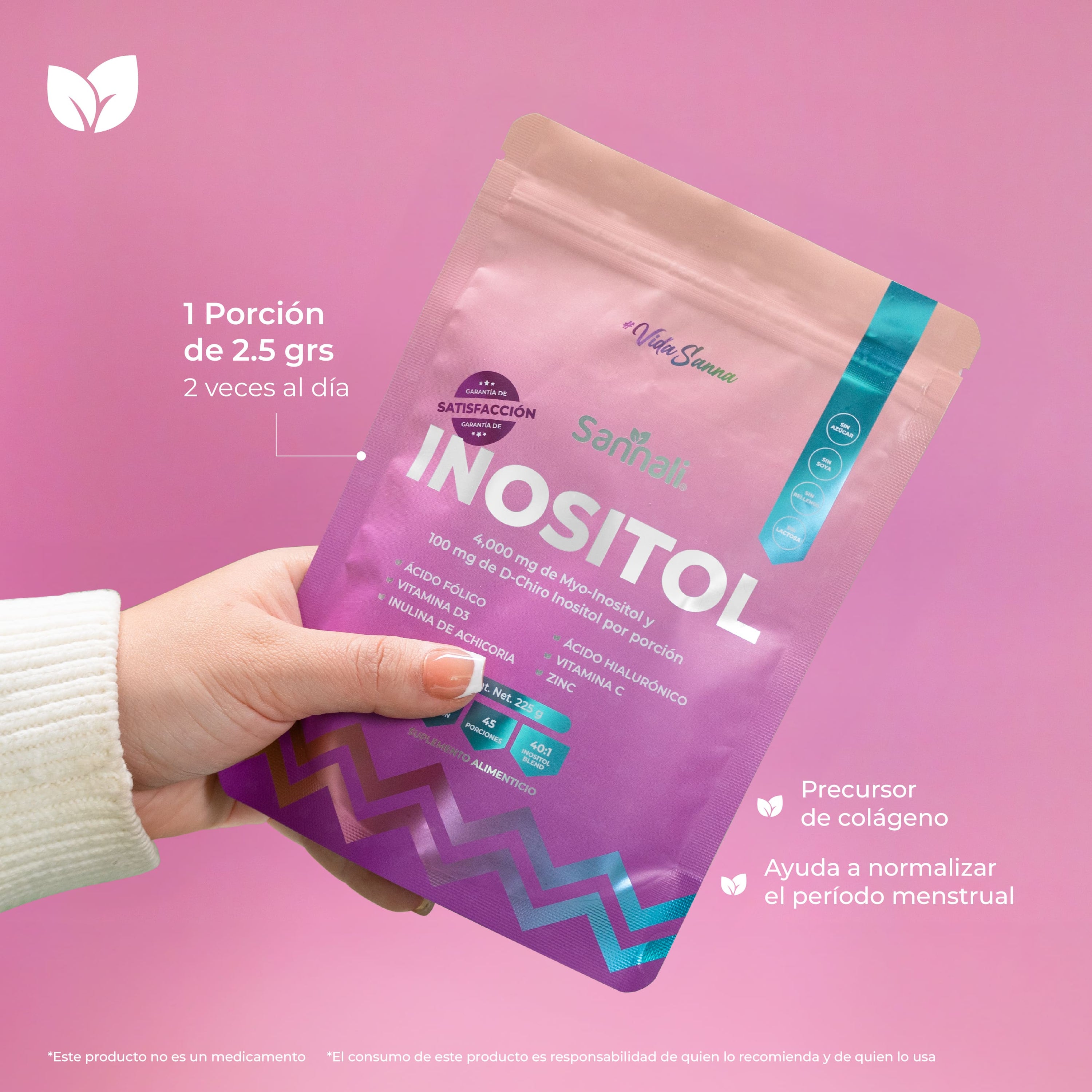 Sannali | Inositol 40:1 Myo Inositol y D-Chiro Inositol, Precursor de ...